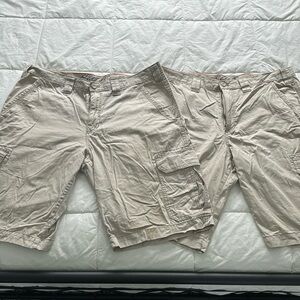 2 pair of Eddie Bauer Khaki Cargo Shorts Size 38